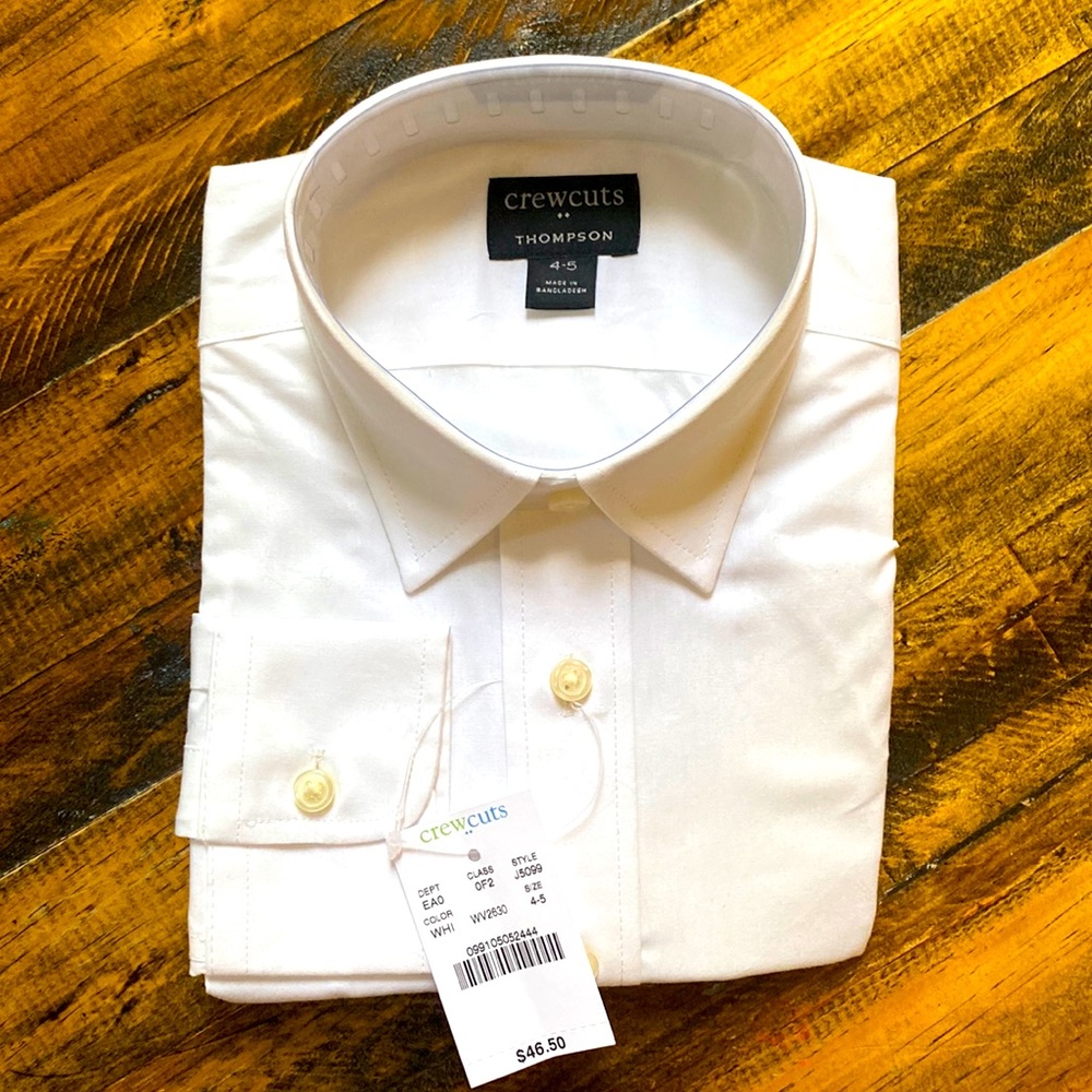 NWT Crewcuts boys’ white button-down dress shirt